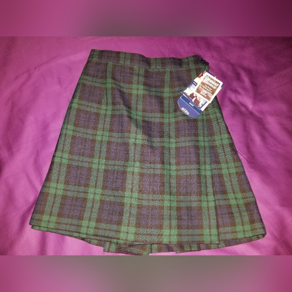 Clöz Blackwatch Plaid Skirt/Skort USA Girls Size 8/10 polyester/rayon